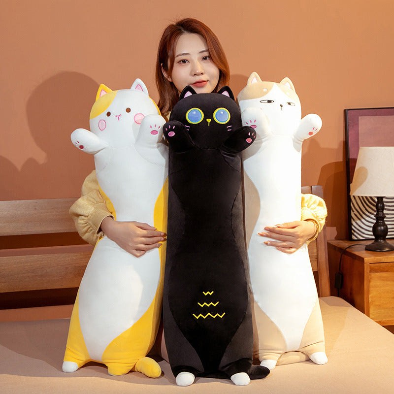 Japanese Kawaii Cat Long Pillow Plush Toy – Soft Cuddle Body Pillow for Cat & Anime Lovers