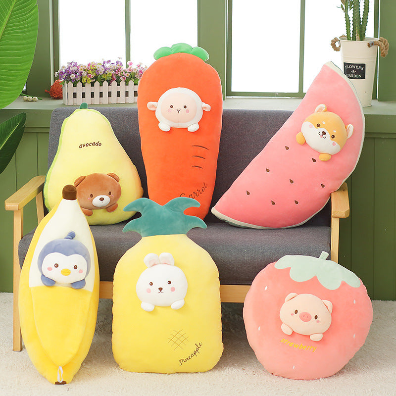 Cute Banana & Carrot Fruit Plush Toy – Soft Stuffed Pillow Doll for Kids & Adults