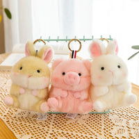 Spherical Animal Plush Keychain – Cute Round Pendant Plush Toy Charm 9
