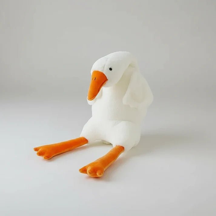 Comfort Companion White Goose Pillow Plush Toy – Soft Stuffed Bird Cuddle Doll