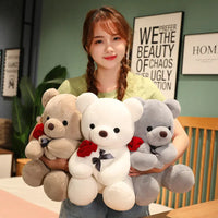 Rose Hugging Teddy Bear Plush Pillow – Soft Stuffed Bear Gift for Girlfriend & Valentine's Day 2