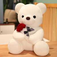Rose Hugging Teddy Bear Plush Pillow – Soft Stuffed Bear Gift for Girlfriend & Valentine's Day 11