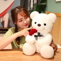 Rose Hugging Teddy Bear Plush Pillow – Soft Stuffed Bear Gift for Girlfriend & Valentine's Day 9