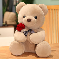 Rose Hugging Teddy Bear Plush Pillow – Soft Stuffed Bear Gift for Girlfriend & Valentine's Day 13