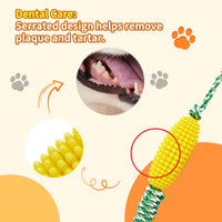 Interactive Corn Dog Chew Toy – Teeth Cleaning Toy for Puppies & Aggressive Chewers 8